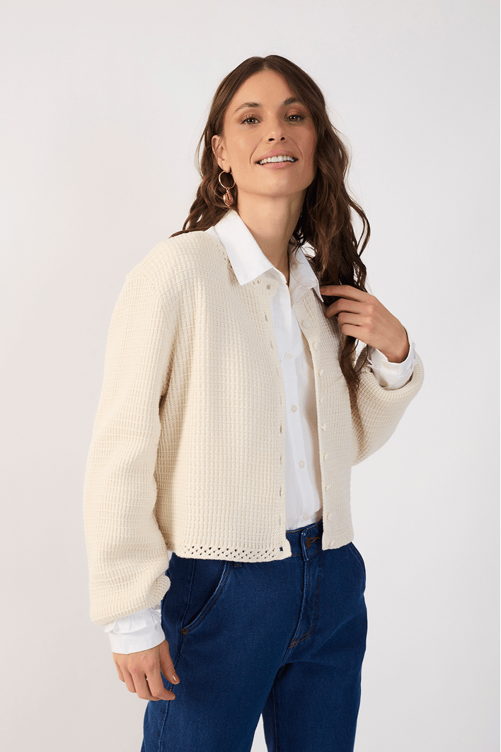 Casaco Tricot Detalhe Sol