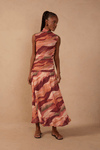 Vestido Tule Estampa Dunas