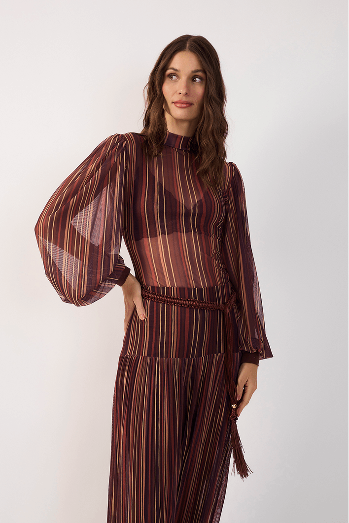 Blusa Tule Estampa Fio de Luz