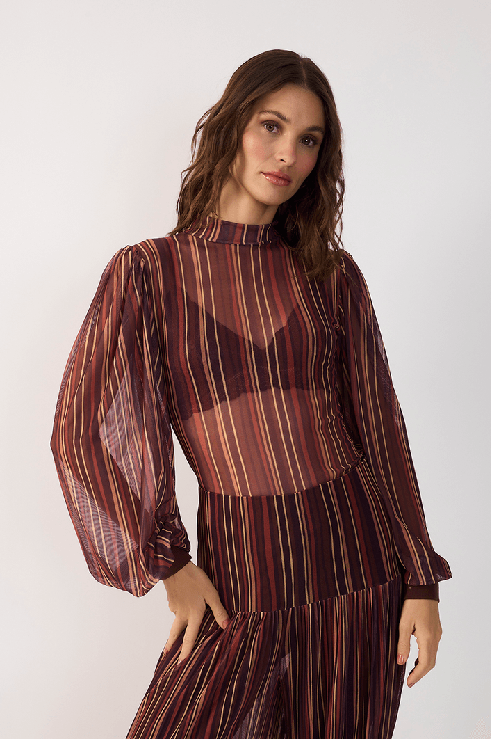 Blusa Tule Estampa Fio de Luz
