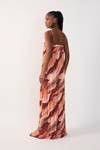 Vestido Plissado Tule Estampa Dunas