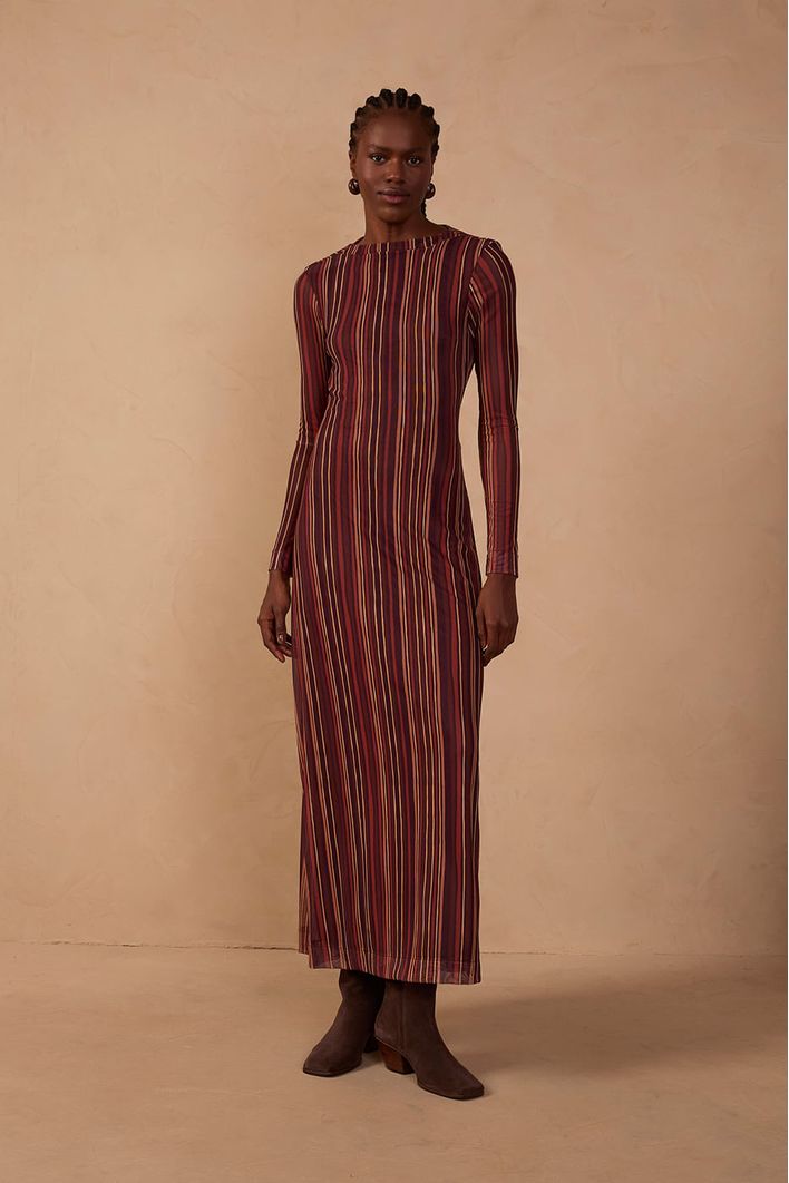 Vestido Tule Estampa Fio de Luz