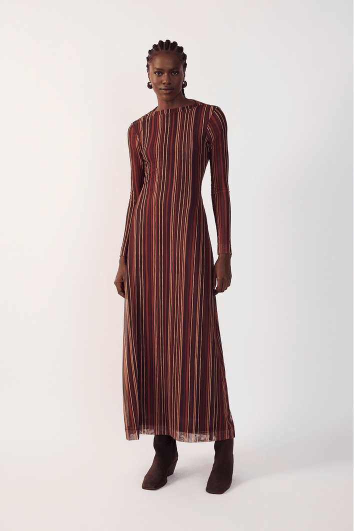 Vestido Tule Estampa Fio de Luz