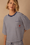 Blusa Moletom Estampa Listra Com Bordado