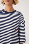 Blusa Moletom Estampa Listra Com Bordado