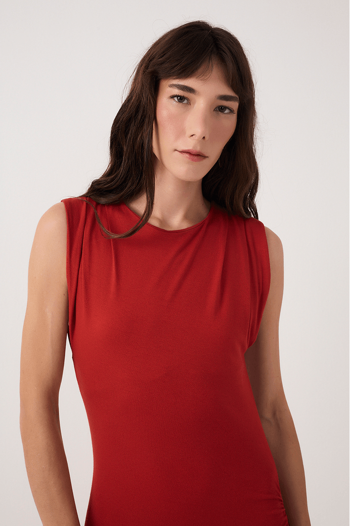 Vestido Bico Malha Crepe