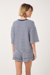 Blusa Moletom Estampa Listra Com Bordado