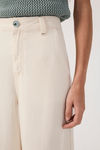 Calça Sarja Pantalona Detelhe Botão