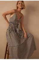 Vestido Cropped Estampa Listra Navy Azul