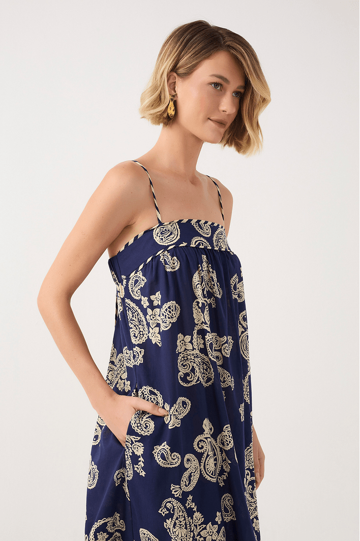 Vestido Cropped Estampa Marinha Mix