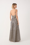 Vestido Cropped Estampa Listra Navy Azul