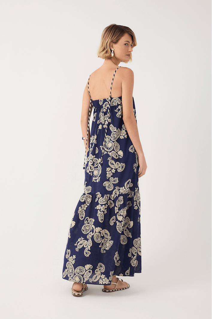 Vestido Cropped Estampa Marinha Mix