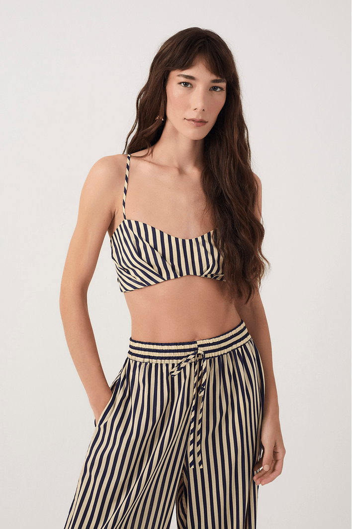 Top Estampa Listra Navy Azul