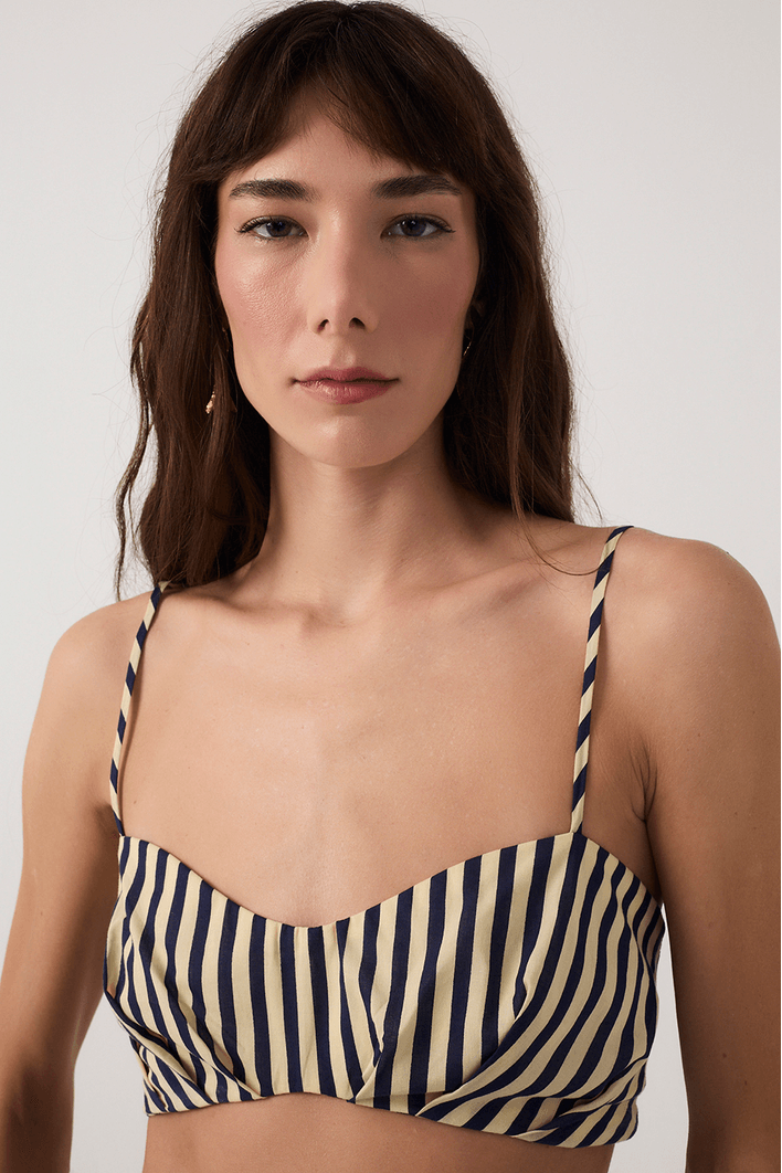 Top Estampa Listra Navy Azul
