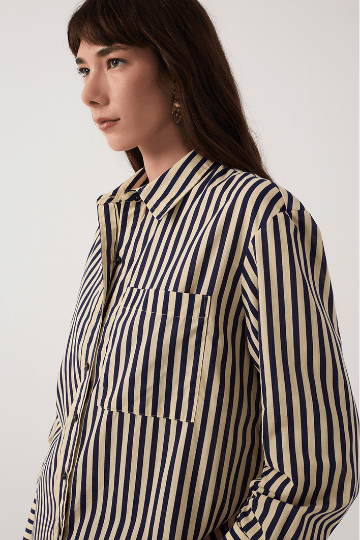 Camisa Estampa Listra Navy Azul