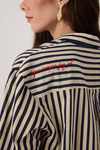 Camisa Estampa Listra Navy Azul