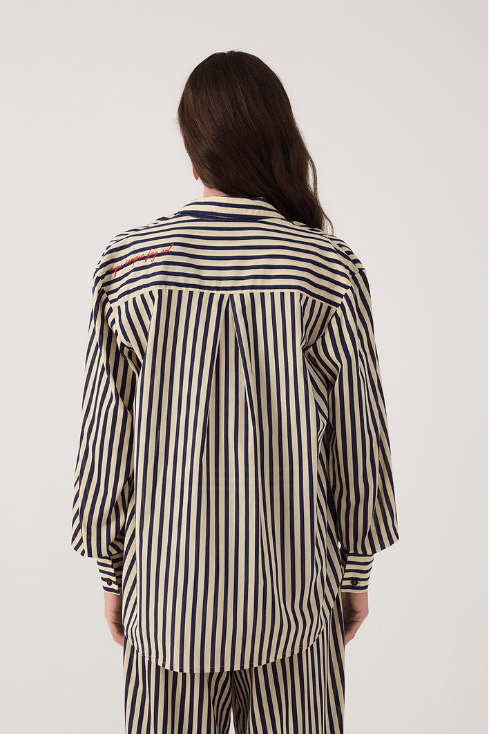 Camisa Estampa Listra Navy Azul