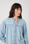 Camisa Jeans Botões Baby Blue