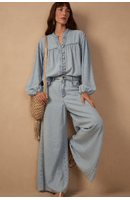 Calça Jeans Pantalona Baby Blue