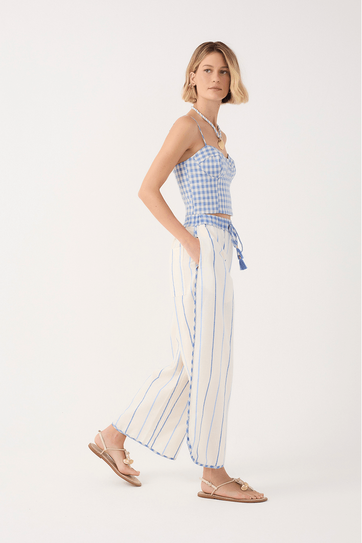 Calça Algodão Listrada