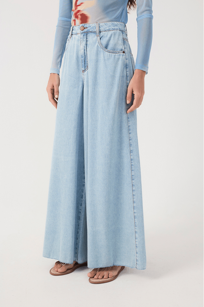 Calça Jeans Pantalona Baby Blue
