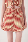 Short Curto Est Listra Navy Vermelho