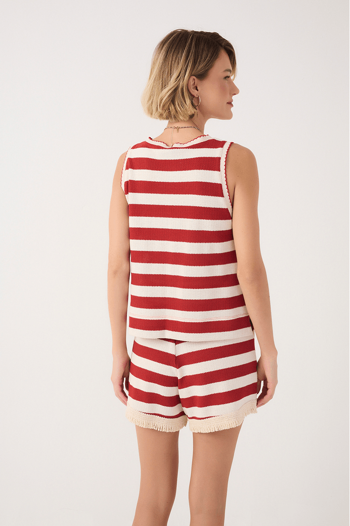 Regata Listrada Malha Tricot