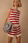 Short Listrado Malha Tricot