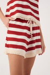 Short Listrado Malha Tricot