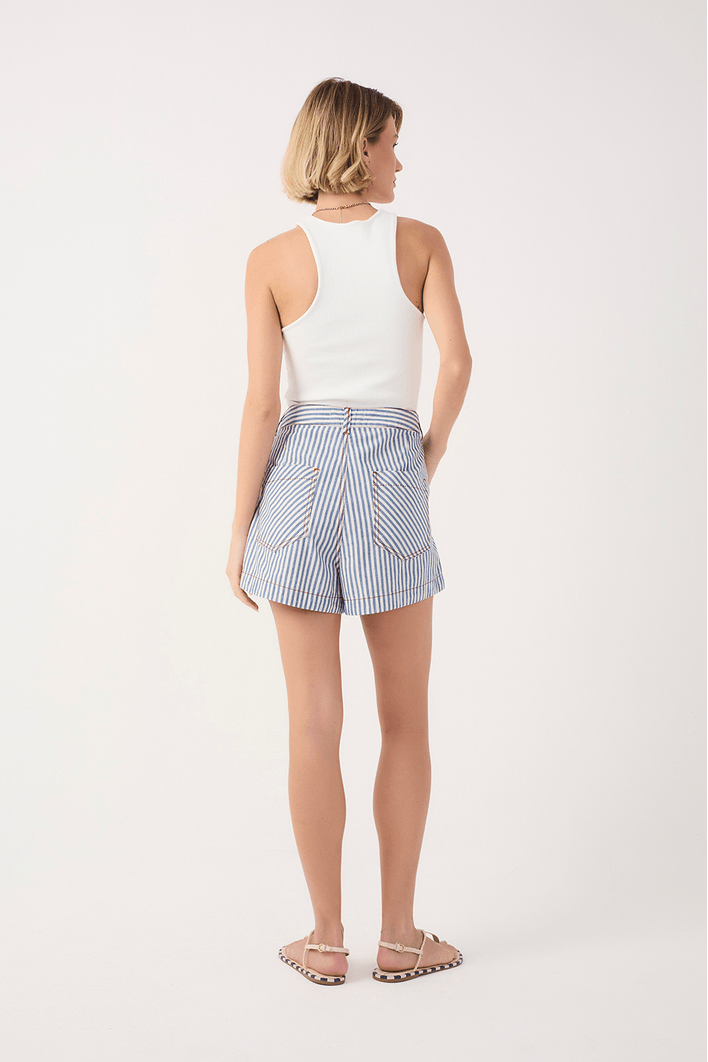 Short Sarja Linho Náutico Bordado