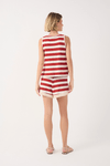 Short Listrado Malha Tricot