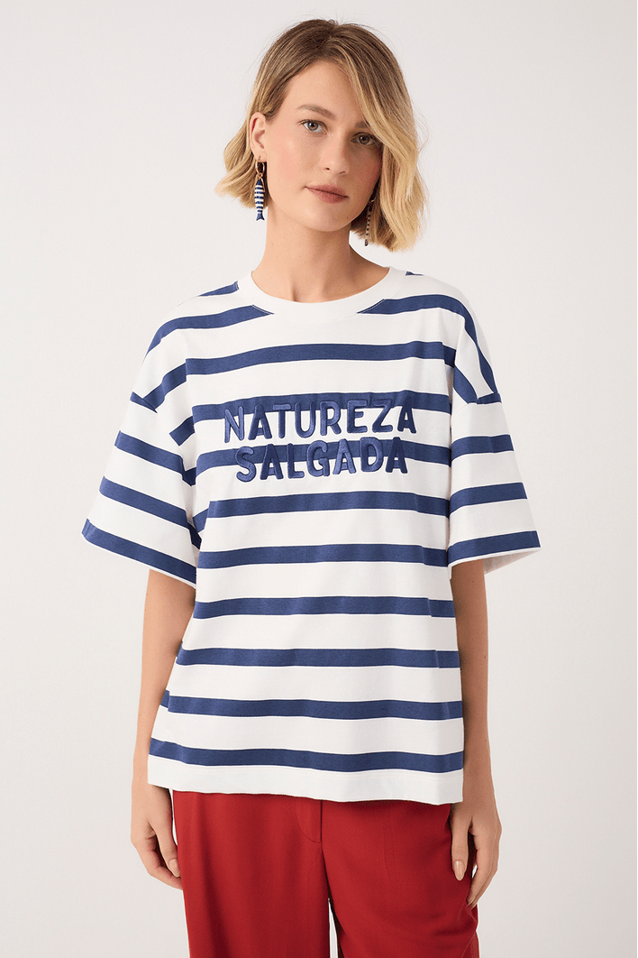 T-shirt Listra Bordado Natureza Salgada