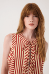 Blusa Estampa Listra Navy Vermelho