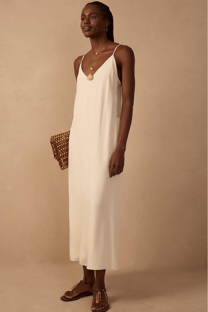 Vestido Midi Detalhe Tela