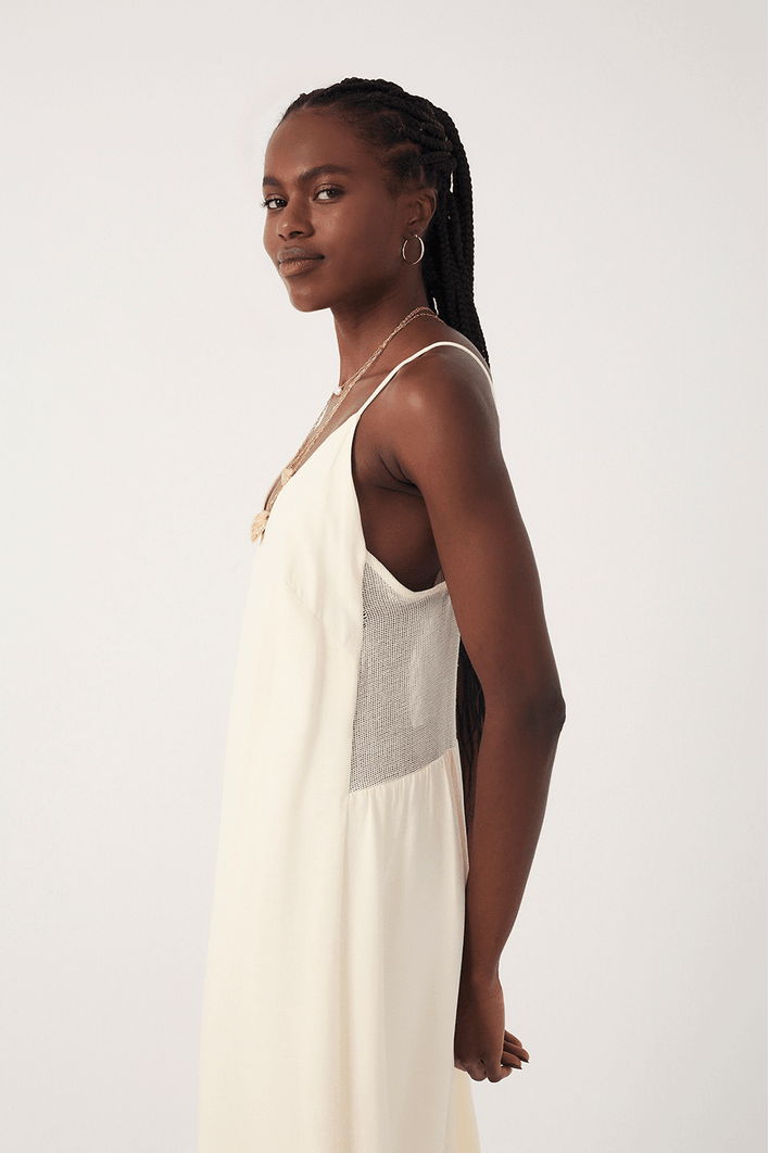 Vestido Midi Detalhe Tela