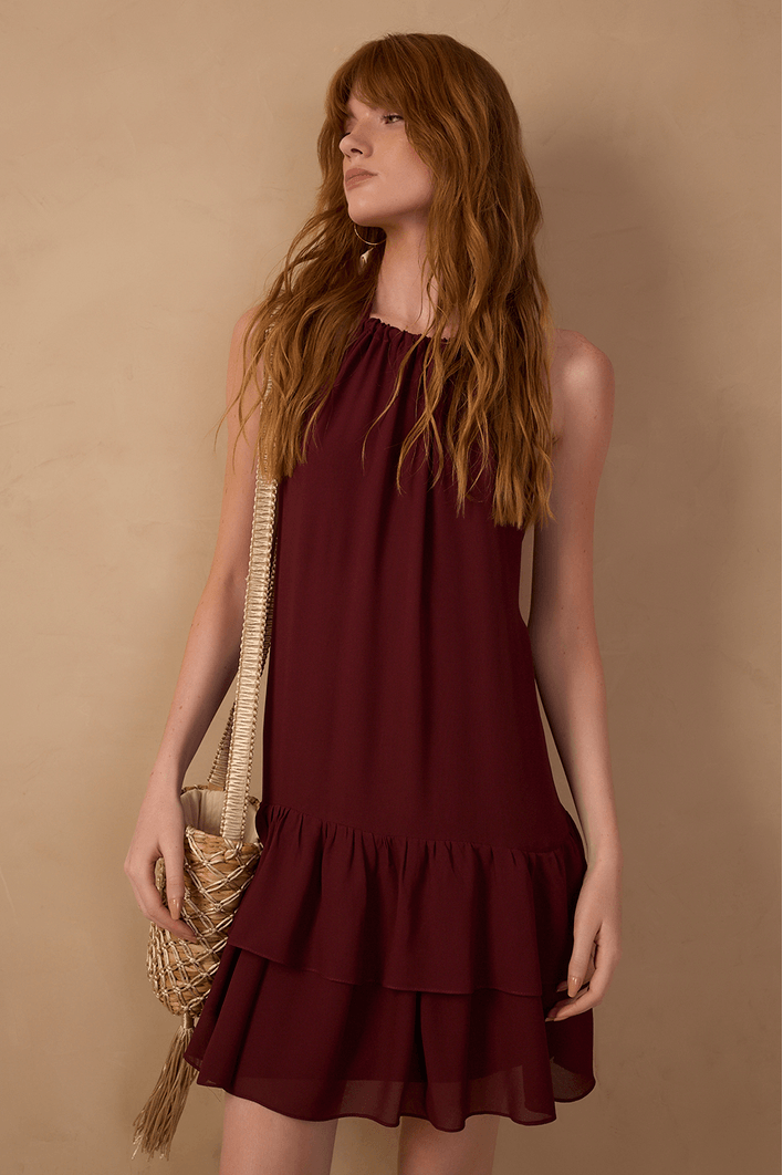 Vestido Curto Ggt Babado Barra