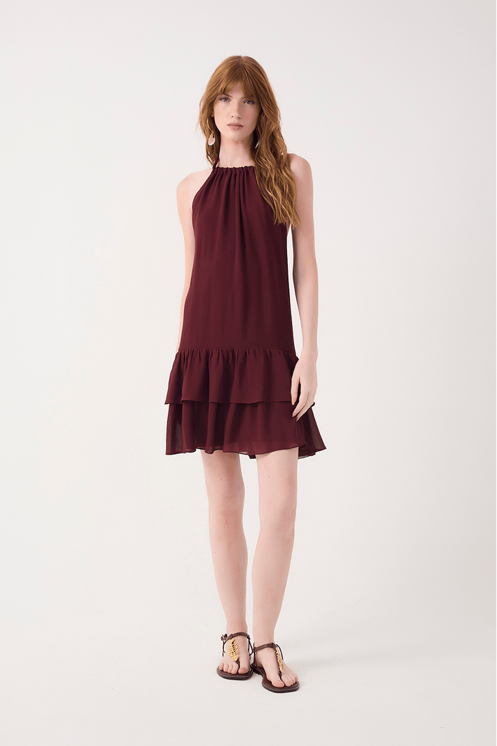 Vestido Curto Ggt Babado Barra