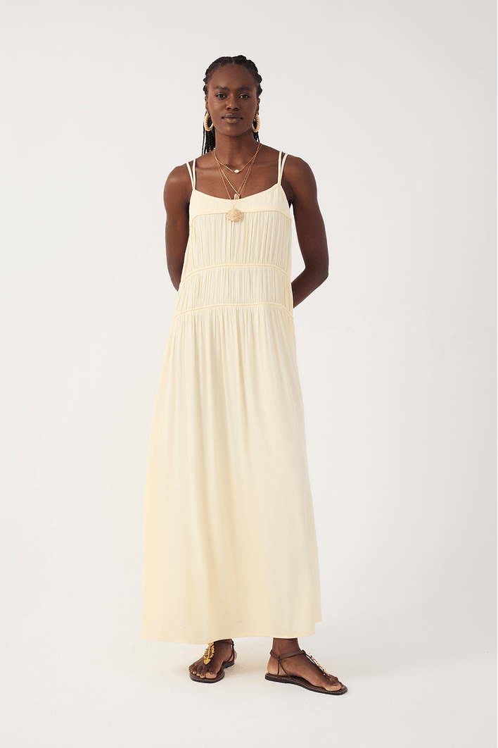 Vestido Longo Pala Franzida