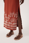 Vestido Midi Linho Bordado Cadarço