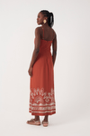Vestido Midi Linho Bordado Cadarço