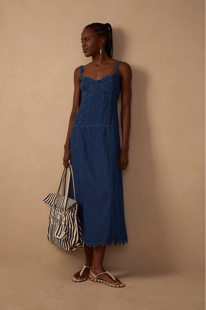Vestido Jeans Barra Ondas