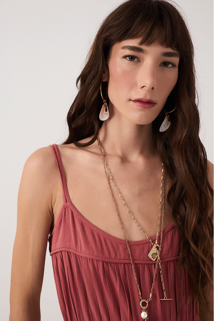 Vestido Longo Pala Franzida