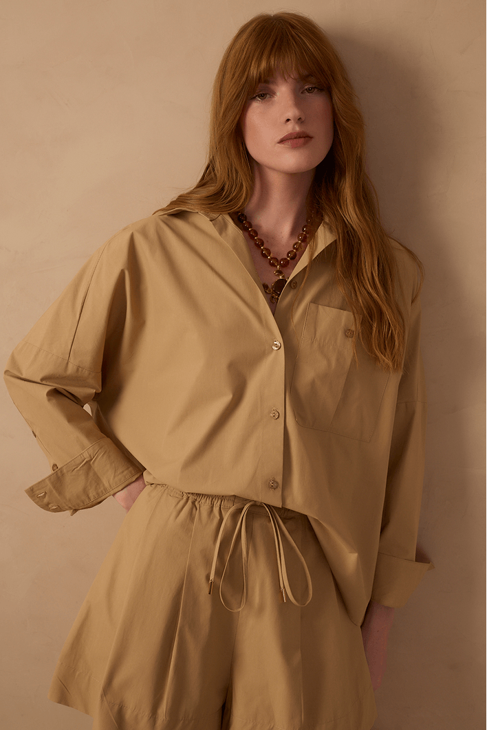 Camisa Algodão Prega Bolso