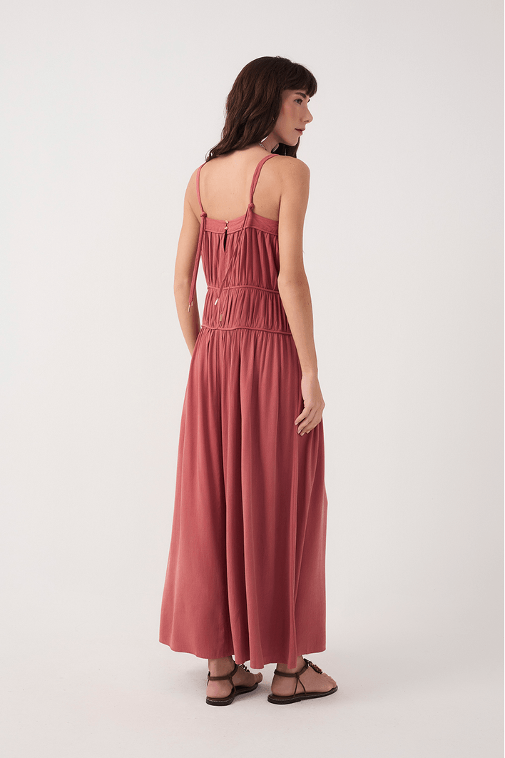 Vestido Longo Pala Franzida