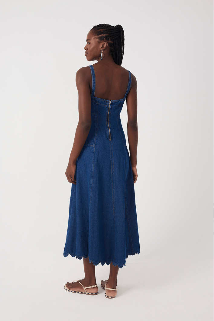 Vestido Jeans Barra Ondas