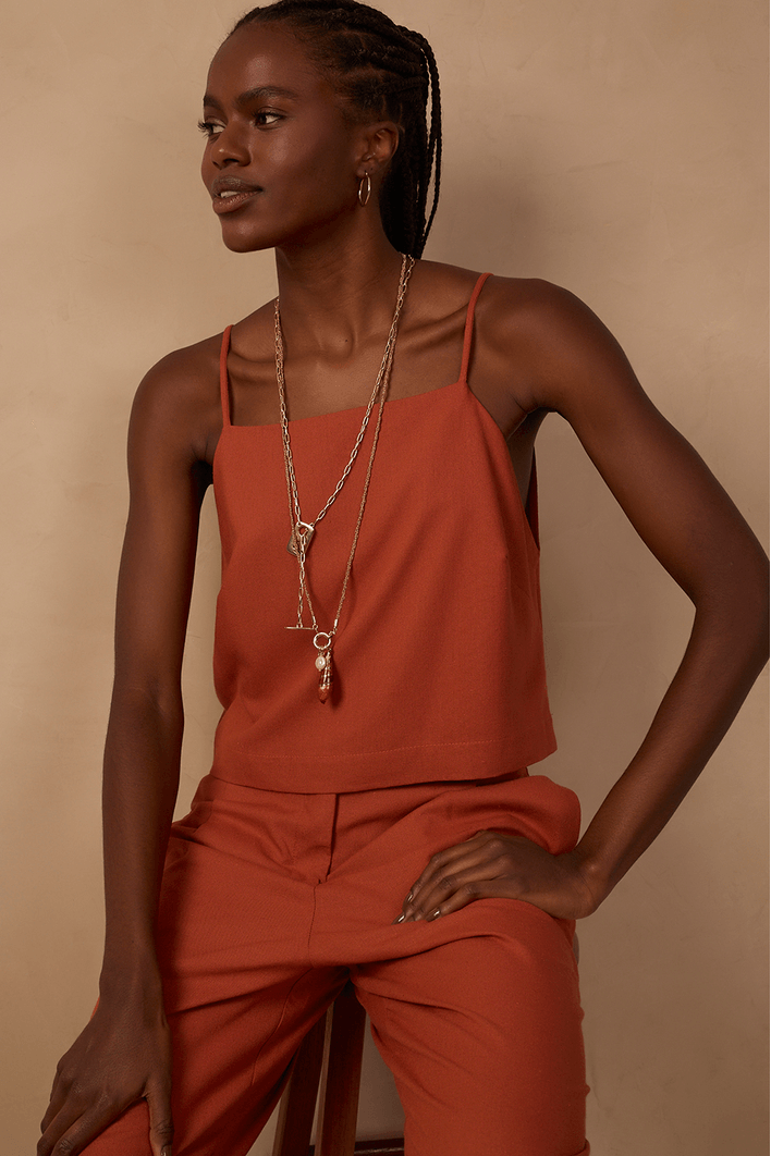 Blusa Linho Quadradinha