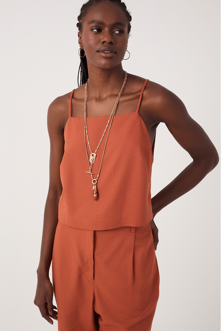 Blusa Linho Quadradinha