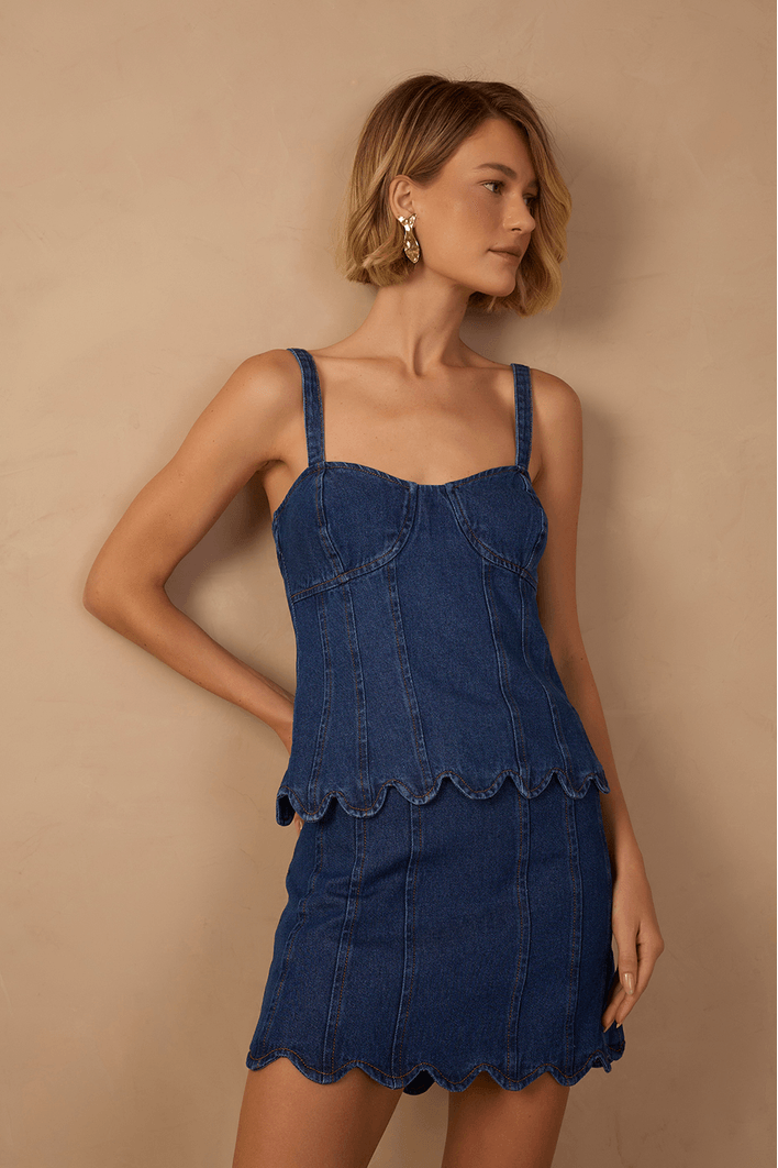 Saia Jeans Barra Ondas