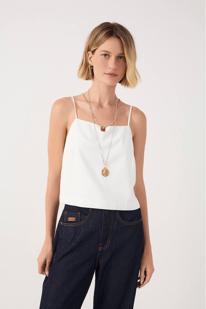 Blusa Linho Quadradinha