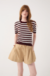 Blusa Tricot Listras Manga Curta